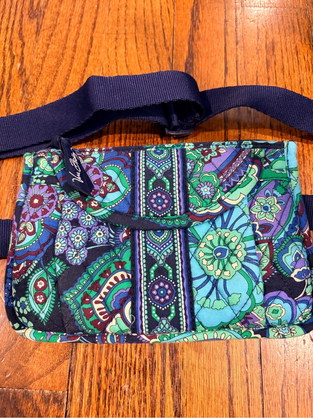 Vera Bradley Navy Teal Purple Floral Paisley Crossbody/Beltbag